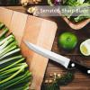 E-far Steak Knife Set of 8, 8.2 Inches Stainless Steel Serrated Knife, Triple Rivet Knife Set for Kitchen Restaurant, Black & Dishwasher Safe