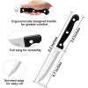 E-far Steak Knife Set of 8, 8.2 Inches Stainless Steel Serrated Knife, Triple Rivet Knife Set for Kitchen Restaurant, Black & Dishwasher Safe
