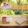 E-far Toaster Oven Baking Pan with Lid, 10.4”x 8”x 2” Stainless Steel Rectangle Sheet Cake Pans with Covers, Small Bakeware for Cakes Brownies Casseroles, Non-toxic & Dishwasher Safe -Set of 2(2Pans+2Lids)