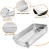 E-far Toaster Oven Baking Pan with Lid, 10.4”x 8”x 2” Stainless Steel Rectangle Sheet Cake Pans with Covers, Small Bakeware for Cakes Brownies Casseroles, Non-toxic & Dishwasher Safe -Set of 2(2Pans+2Lids)