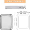 E-far Toaster Oven Baking Pan with Lid, 10.4”x 8”x 2” Stainless Steel Rectangle Sheet Cake Pans with Covers, Small Bakeware for Cakes Brownies Casseroles, Non-toxic & Dishwasher Safe -Set of 2(2Pans)