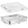E-far Toaster Oven Baking Pan with Lid, 10.4”x 8”x 2” Stainless Steel Rectangle Sheet Cake Pans with Covers, Small Bakeware for Cakes Brownies Casseroles, Non-toxic & Dishwasher Safe -Set of 2(1Pan+1Lid)