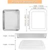 E-far Toaster Oven Baking Pan with Lid, 10.4”x 8”x 2” Stainless Steel Rectangle Sheet Cake Pans with Covers, Small Bakeware for Cakes Brownies Casseroles, Non-toxic & Dishwasher Safe -Set of 2(2Pans+2Lids)