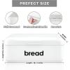 E-far Vintage Bread Box for Kitchen Countertop, Black Metal Bread Storage Container Retro Bread Bin for Pastries/Loaves/Dry Food, Large Capacity & Modern Design (16.7” x 9” x 6.4”)(White)