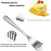 Hammered Dinner Forks Set, E-far 6-Piece Stainless Steel Salad Flatware Forks Use for Home, Kitchen, Restaurant, Round Edge & Mirror Polished, Dishwasher safe – 7.9 Inches(7.9 Inches)