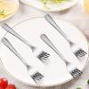 Hammered Dinner Forks Set, E-far 6-Piece Stainless Steel Salad Flatware Forks Use for Home, Kitchen, Restaurant, Round Edge & Mirror Polished, Dishwasher safe – 7.9 Inches(6.7 Inches)