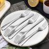 Hammered Dinner Forks Set, E-far 6-Piece Stainless Steel Salad Flatware Forks Use for Home, Kitchen, Restaurant, Round Edge & Mirror Polished, Dishwasher safe – 7.9 Inches(7.9 Inches)