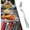 Hammered Dinner Forks Set, E-far 6-Piece Stainless Steel Salad Flatware Forks Use for Home, Kitchen, Restaurant, Round Edge & Mirror Polished, Dishwasher safe – 7.9 Inches(7.9 Inches)