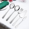 Hammered Serving Utensils, E-far 5-Piece Stainless Steel Hostess Serving Set for Buffet Party Kitchen Restaurant, Mirror Finished & Dishwasher Safe(Hammered Handle)