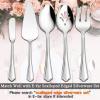 Hammered Serving Utensils, E-far 5-Piece Stainless Steel Hostess Serving Set for Buffet Party Kitchen Restaurant, Mirror Finished & Dishwasher Safe(Scalloped Handle)