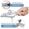 Ice Scoops with Holes, E-far 6 Ounce Stainless Steel Scoops with Drain Holes to Reduce Unwanted Dilution, Metal Scoop for Ice Maker/Freezer/Bar, Rust Free & Dishwasher Safe-2 Pack(6 Ounce)