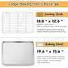 Large Baking Sheet with Rack Set, E-far 20”x14” Stainless Steel Cookie Sheet Pan for Oven Cooking Roasting, Rimmed Metal Tray with Wire Cooling Rack for Bacon Meat Steak – Dishwasher Safe(19.6”x13.6”)