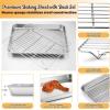 Large Baking Sheet with Rack Set, E-far 20”x14” Stainless Steel Cookie Sheet Pan for Oven Cooking Roasting, Rimmed Metal Tray with Wire Cooling Rack for Bacon Meat Steak – Dishwasher Safe(12.4”x9.7”)