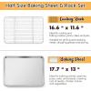 Large Baking Sheet with Rack Set, E-far 20”x14” Stainless Steel Cookie Sheet Pan for Oven Cooking Roasting, Rimmed Metal Tray with Wire Cooling Rack for Bacon Meat Steak – Dishwasher Safe(17.7″x13″)