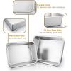 Lasagna Pan Set of 2, E-far Deep Stainless Steel Baking Pans, 12.75 x10 x3.2 Inches Rectangular Metal Roasting Baking Dish Bakeware for Oven, Non-Toxic & Heavy Duty, Dishwasher Safe(10.6″ x 8.3″ & 12.75″ x 10″ (2-Pack Set))