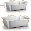 Lasagna Pan Set of 2, E-far Deep Stainless Steel Baking Pans, 12.75 x10 x3.2 Inches Rectangular Metal Roasting Baking Dish Bakeware for Oven, Non-Toxic & Heavy Duty, Dishwasher Safe(10.6″ x 8.3″ & 12.75″ x 10″ (2-Pack Set))