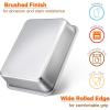 Lasagna Pan Set of 2, E-far Deep Stainless Steel Baking Pans, 12.75 x10 x3.2 Inches Rectangular Metal Roasting Baking Dish Bakeware for Oven, Non-Toxic & Heavy Duty, Dishwasher Safe(12.75″ x 10″ (1-Pack))