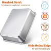 Lasagna Pan Set of 2, E-far Deep Stainless Steel Baking Pans, 12.75 x10 x3.2 Inches Rectangular Metal Roasting Baking Dish Bakeware for Oven, Non-Toxic & Heavy Duty, Dishwasher Safe(10.6″ x 8.3″ (2-Pack))
