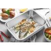 Lasagna Pan Set of 2, E-far Deep Stainless Steel Baking Pans, 12.75 x10 x3.2 Inches Rectangular Metal Roasting Baking Dish Bakeware for Oven, Non-Toxic & Heavy Duty, Dishwasher Safe(12.75″ x 10″ (1-Pack))