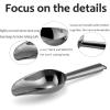 Mini Ice Scoop Set of 2, E-far 3 Ounce Gold Stainless Steel Scoops for Candy/Flour/Sugar, Small Metal Scoops for Party/Canisters Jars/Kitchen Bar/Ice Maker, Rust Proof & Dishwasher Safe(Black)