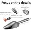 Mini Ice Scoop Set of 2, E-far 3 Ounce Gold Stainless Steel Scoops for Candy/Flour/Sugar, Small Metal Scoops for Party/Canisters Jars/Kitchen Bar/Ice Maker, Rust Proof & Dishwasher Safe(Black)