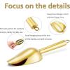 Mini Ice Scoop Set of 2, E-far 3 Ounce Gold Stainless Steel Scoops for Candy/Flour/Sugar, Small Metal Scoops for Party/Canisters Jars/Kitchen Bar/Ice Maker, Rust Proof & Dishwasher Safe(Gold)