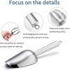 Mini Scoop Set of 8, E-far 3 Ounce Stainless Steel Scoops for Ice Cube/Candy/Flour/Sugar, Metal Utility Scoops for Weddings, Dessert Buffet, Canisters, Food Grade & Rust Free, Easy Clean & Dishwasher(Silver)