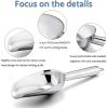 Mini Scoop Set of 8, E-far 3 Ounce Stainless Steel Scoops for Ice Cube/Candy/Flour/Sugar, Metal Utility Scoops for Weddings, Dessert Buffet, Canisters, Food Grade & Rust Free, Easy Clean & Dishwasher(Silver)