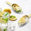 Mini Scoop Set of 8, E-far 3 Ounce Stainless Steel Scoops for Ice Cube/Candy/Flour/Sugar, Metal Utility Scoops for Weddings, Dessert Buffet, Canisters, Food Grade & Rust Free, Easy Clean & Dishwasher(Gold)