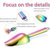 Mini Scoop Set of 8, E-far 3 Ounce Stainless Steel Scoops for Ice Cube/Candy/Flour/Sugar, Metal Utility Scoops for Weddings, Dessert Buffet, Canisters, Food Grade & Rust Free, Easy Clean & Dishwasher(Rainbow)
