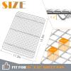 Small Baking Cooling Rack Set of 2, E-far Stainless Steel Toaster Oven Rack for Cooking Roasting Grilling Meat, 8.6” x 6.2” Metal Bakeable Wire Racks for Cookie Cake Bacon – Dishwasher Safe(15.3” x 11.2”)