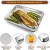Small Stainless Steel Baking Sheet, E-far Toaster Oven Tray with Rack Set, Metal Textured Broiling Pan with Wire Rack for Cooking/Cooling/Bacon/Cookies/Steak – Dishwasher Safe