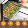 Small Stainless Steel Baking Sheet, E-far Toaster Oven Tray with Rack Set, Metal Textured Broiling Pan with Wire Rack for Cooking/Cooling/Bacon/Cookies/Steak – Dishwasher Safe