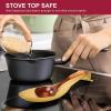 Spoon Rest Set of 2, E-far Stainless Steel Spoon Ladle Holder Spatula Rest for Kitchen Stove Top, Large Size & Dishwasher Safe(Gold)