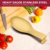 Spoon Rest Set of 2, E-far Stainless Steel Spoon Ladle Holder Spatula Rest for Kitchen Stove Top, Large Size & Dishwasher Safe(Gold)