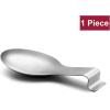 Spoon Rest Set of 2, E-far Stainless Steel Spoon Ladle Holder Spatula Rest for Kitchen Stove Top, Large Size & Dishwasher Safe(Silver)