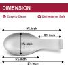 Spoon Rest Set of 2, E-far Stainless Steel Spoon Ladle Holder Spatula Rest for Kitchen Stove Top, Large Size & Dishwasher Safe(Silver)