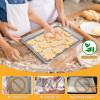 Stainless Steel Baking Sheet with Rack Set, E-far 16”x12” Cookie Sheet Pan for Oven, Rimmed Metal Tray with Wire Cooling Rack for Cooking Roasting Resting Bacon Meat Steak – Dishwasher Safe(3)