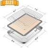 Stainless Steel Baking Sheet with Rack Set, E-far 16”x12” Cookie Sheet Pan for Oven, Rimmed Metal Tray with Wire Cooling Rack for Cooking Roasting Resting Bacon Meat Steak – Dishwasher Safe(3)
