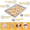 Stainless Steel Baking Sheet with Rack Set, E-far 16”x12” Cookie Sheet Pan for Oven, Rimmed Metal Tray with Wire Cooling Rack for Cooking Roasting Resting Bacon Meat Steak – Dishwasher Safe(3)