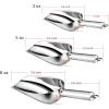 Stainless Steel Scoop Set of 3 (3-5-8 Ounce), E-far Small Metal Scoops for Candy/Flour/Dry Goods/Sugar/Ice Cube, Heavy Gauge Kitchen Utility for Canisters/Jars, Rust Free & Dishwasher(3-5-8 Ounce)