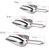 Stainless Steel Scoop Set of 3 (3-5-8 Ounce), E-far Small Metal Scoops for Candy/Flour/Dry Goods/Sugar/Ice Cube, Heavy Gauge Kitchen Utility for Canisters/Jars, Rust Free & Dishwasher(5-8-12 Ounce)