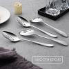 Stainless Steel Slotted Serving Spoons, E-far 4-Piece Metal Tablespoons Hostess Serving Utensils Set for Catering Buffet Party Kitchen Restaurant, Dishwasher Safe(Slotted Spoons x 4)