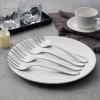 Stainless Steel Slotted Serving Spoons, E-far 4-Piece Metal Tablespoons Hostess Serving Utensils Set for Catering Buffet Party Kitchen Restaurant, Dishwasher Safe(Serving Forks x 4)