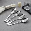 Stainless Steel Slotted Serving Spoons, E-far 4-Piece Metal Tablespoons Hostess Serving Utensils Set for Catering Buffet Party Kitchen Restaurant, Dishwasher Safe(Slotted Spoons x 4)