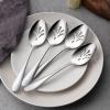 Stainless Steel Slotted Serving Spoons, E-far 4-Piece Metal Tablespoons Hostess Serving Utensils Set for Catering Buffet Party Kitchen Restaurant, Dishwasher Safe(Slotted Spoons x 4)