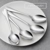 Stainless Steel Slotted Serving Spoons, E-far 4-Piece Metal Tablespoons Hostess Serving Utensils Set for Catering Buffet Party Kitchen Restaurant, Dishwasher Safe(Serving Spoons x 4)