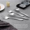 Stainless Steel Slotted Serving Spoons, E-far 4-Piece Metal Tablespoons Hostess Serving Utensils Set for Catering Buffet Party Kitchen Restaurant, Dishwasher Safe(Serving Forks x 4)