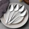 Stainless Steel Slotted Serving Spoons, E-far 4-Piece Metal Tablespoons Hostess Serving Utensils Set for Catering Buffet Party Kitchen Restaurant, Dishwasher Safe(Serving Spoons x 4)