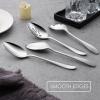 Stainless Steel Slotted Serving Spoons, E-far 4-Piece Metal Tablespoons Hostess Serving Utensils Set for Catering Buffet Party Kitchen Restaurant, Dishwasher Safe(Serving Spoon (2) + Slotted Spoons (2))